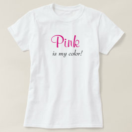 Roze is mijn kleurenstomme tipografische meisjeste t-shirt