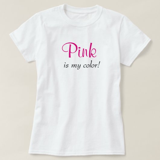 Roze is mijn kleurenstomme tipografische meisjeste t-shirt (Design voorkant)