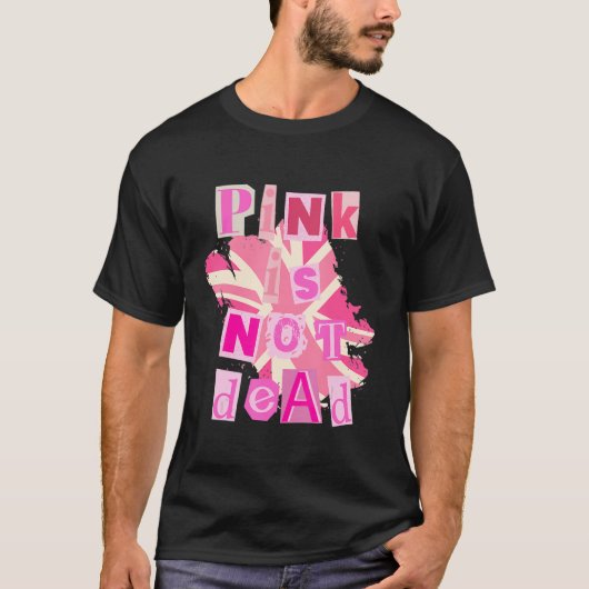 Roze is niet dood met de roze Britse vlag T-shirt (Voorkant)