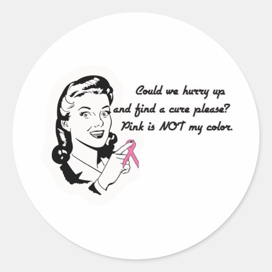 Roze is niet mijn kleur! ronde sticker (Voorkant)