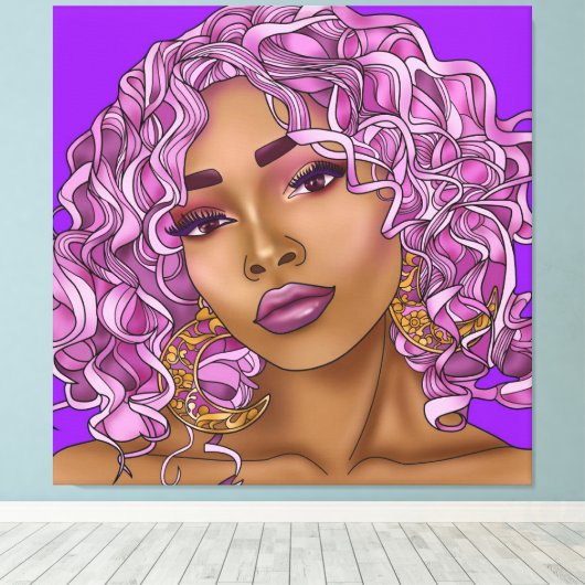 Roze is prachtig canvas afdruk (Insitu (Houten vloer))