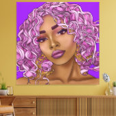 Roze is prachtig canvas afdruk (Insitu (Woonkamer))