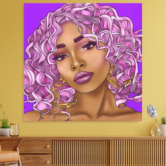 Roze is prachtig canvas afdruk (Insitu (Woonkamer))