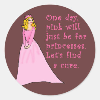 Roze is voor Prinsessen Borstkankerproducten Ronde Sticker