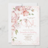 Roze Is ze niet Onederful 1e Verjaardag Bloemen Kaart (Voorkant)