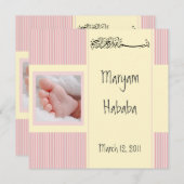 Roze islam-baby Aqiqa islam-kaart Kaart (Voorkant / Achterkant)