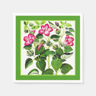 Roze Italiaanse Hibiscus-bloemen,  gedrukt Servetten