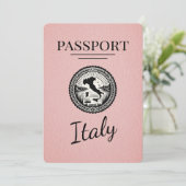 Roze Italië Paspoort Save The Date (Staand voorkant)