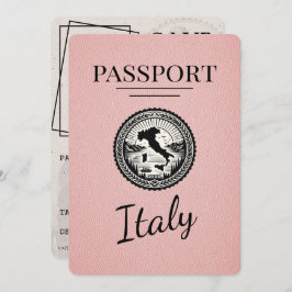 Roze Italië Paspoort Save The Date