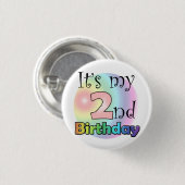 Roze It's my 2nd Birthday Ronde Button 3,2 Cm (Voorkant /achterkant)
