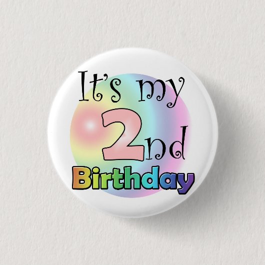 Roze It's my 2nd Birthday Ronde Button 3,2 Cm (Voorkant)