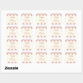 Roze Ivoor Arabesque Damask Bruiloft Seal Stickers (Vel)