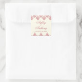Roze Ivoor Arabesque Damask Bruiloft Seal Stickers (Tas)