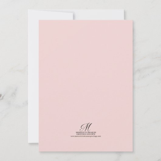 Roze ivoor bloemig 10-jarig huwelijksjubileum kaart (Achterkant)