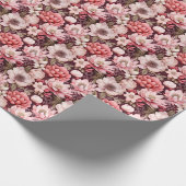 Roze & Ivoor Bloemmix Cadeaupapier (Hoek)