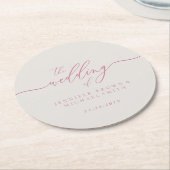 Roze Ivoor Bruiloft Feest Dingen Ronde Kartonnen Onderzetter (Gebogen)