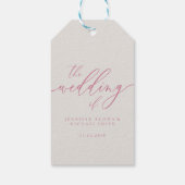 Roze Ivoor Bruiloft Script Cadeaulabel (Achterkant)
