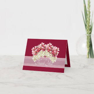 Roze ivoor dubbele orchideeënkrans Elegant dank je Bedankkaart