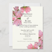 roze ivoor - hedendaagse klassieke bruiloft kaart (Voorkant)