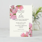 roze ivoor - hedendaagse klassieke bruiloft kaart (Staand voorkant)