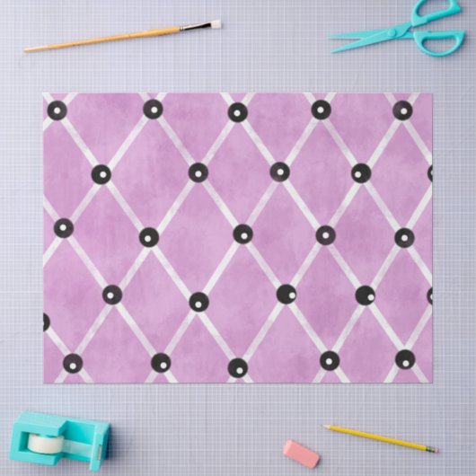 Roze Ivoor Lattice Studs Funky Patroon Decoupage Tissuepapier (Craft)