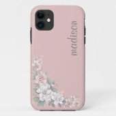  roze & ivoor Rozen Bloemen Case-Mate iPhone Case (Achterkant)