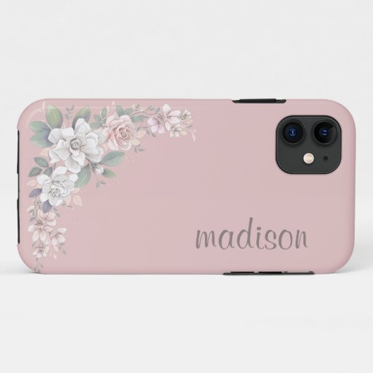  roze & ivoor Rozen Bloemen Case-Mate iPhone Case (Achterkant (horizontaal))