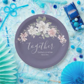 Roze & Ivoor Rozen Bloemen "Samen" Papieren Bordje (Feest)