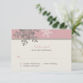 Roze Ivoor Sneeuwvlok Winter Bruiloft Antwoord Kaa (Staand voorkant)