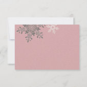 Roze Ivoor Sneeuwvlok Winter Bruiloft Antwoord Kaa (Achterkant)