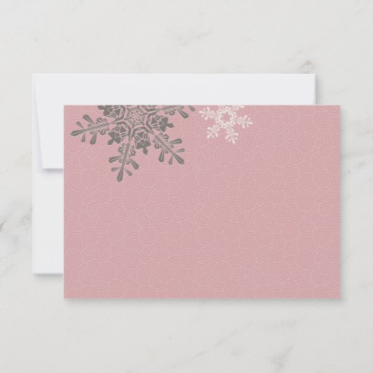 Roze Ivoor Sneeuwvlok Winter Bruiloft Antwoord Kaa (Achterkant)