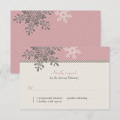 Roze Ivoor Sneeuwvlok Winter Bruiloft Antwoord Kaa (Voorkant / Achterkant)