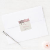 Roze Ivoor Sneeuwvlok Winter Bruiloft Stickers (Envelop)