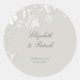 Roze Ivoor Sonnet Formeel Ethereal Bruiloft Ronde Sticker