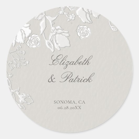 Roze Ivoor Sonnet Formeel Ethereal Bruiloft Ronde Sticker (Voorkant)