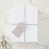 Roze Ivory Huwelijk Script Cadeaulabel (Met Touw)