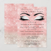 Roze Ivory Makeup White Glitter 16th Vrijgezellenf Kaart (Voorkant / Achterkant)