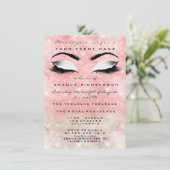 Roze Ivory Makeup White Glitter 16th Vrijgezellenf Kaart (Staand voorkant)