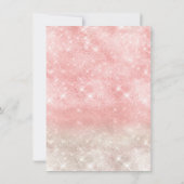 Roze Ivory Makeup White Glitter 16th Vrijgezellenf Kaart (Achterkant)