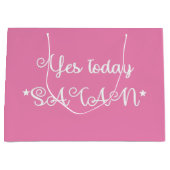 Roze Ja Vandaag Satan Grappig Groot Cadeauzakje (Voorkant)