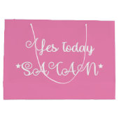 Roze Ja Vandaag Satan Grappig Groot Cadeauzakje (Achterkant)