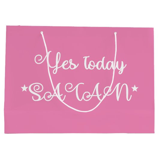 Roze Ja Vandaag Satan Grappig Groot Cadeauzakje (Achterkant)