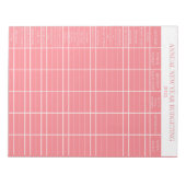 Roze jaarlijkse nieuwjaarsbudgettering notitieblok (Voorkant)