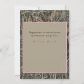 Roze jachtcamo Baby Shower-uitvindingen Kaart (Achterkant)