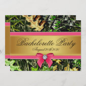 Roze jachtcamo-bachelorette kaart (Voorkant / Achterkant)