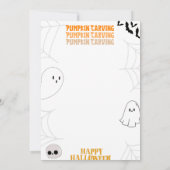 Roze Jack-O' Lantaarn Pompoen Carving Party Kaart (Achterkant)