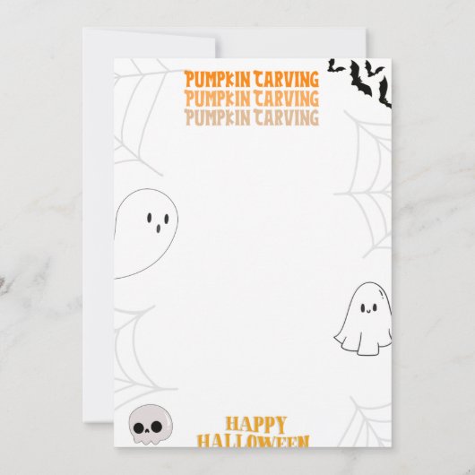 Roze Jack-O' Lantaarn Pompoen Carving Party Kaart (Achterkant)