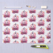 Roze Jack-O' lantaarn Sinaasappel bladeren wit Hal Tissuepapier (Craft)