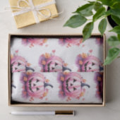 Roze Jack-O' lantaarn Sinaasappel bladeren wit Hal Tissuepapier (Geschenk)