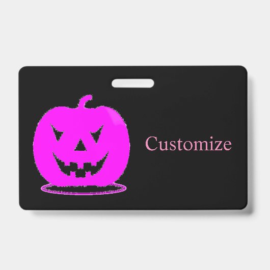 Roze Jack o'lantern Halloween Thunder_Cove Badge (Voorzijde)